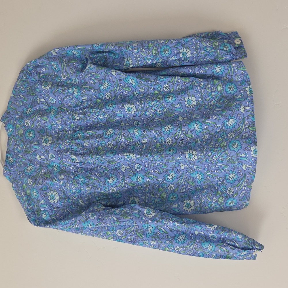 J. Crew Blue and Green Floral Shirt - Picture 6 of 7